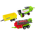Miniatyrbild 3 av 4: Farming machinery set Farming vehicles 6 pieces Tractor Combine + Machines