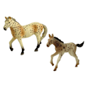 Miniatyrbilde 2 av 4: Set of 2 Horse figures  Knabstrupper horse with foal and pen