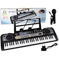 Miniatyrbillede 1 af 6: Keyboard with Microphone Musical Instrument Black