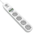Miniatyrbillede 2 af 4: Power strip with 4 AC sockets, 4x USB, LDNIO SE4432, 2m (white)
