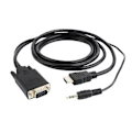 Miniatyrbilde 1 av 3: Gembird A-HDMI-VGA-03-6 video cable adapter 1.8 m HDMI Type A (Standard) VGA (D-Sub) + 3.5mm Black