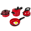Pikkukuva 3 / 6: A set of red kitchen utensils pots