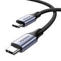 Miniatyrbild 1 av 3: CABLU alimentare si date Ugreen, "US535", Fast Charging Data Cable pt. smartphone, USB Type-C la USB Type-C 240W, aluminiu braided, 2m, gri "90440" (t