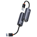 Miniatyrbillede 7 af 7: ADAPTOR RETEA Baseus Lite, USB 2.0 to RJ-45 Gigabit LAN Adapter, metalic, LED, gri "WKQX000113" (timbru verde 0.18 lei)  - 6932172606077