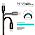 Miniatyrbillede 1 af 5: Swissten Datový Kabel Textile Usb / Usb-C 3,0 M Černý