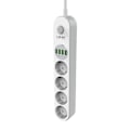 Miniatyrbillede 1 af 4: Power strip with 4 AC sockets, 4x USB, LDNIO SE4432, 2m (white)