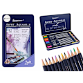 Miniatyrbillede 1 af 3: Set of 12 Watercolor Pencils Metal Container