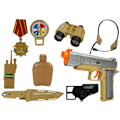 Pikkukuva 2 / 5: Military Kit with Accessories Gun Knife Binoculars Headphones Whistle Shortwave Radio