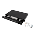 Miniatyrbillede 6 af 6: LANBERG 24XSC DUPLEX / 24XLC QUAD RACK 19" 1U FIBER OPTIC DISTRIBUTION FRAME BLACK + ACCESSORIES