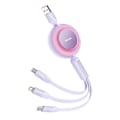 Miniatyrbillede 5 af 5: Baseus Bright Mirror 3, USB 3-in-1 cable for micro USB / USB-C / Lightning 66W / 2A 1.1m (Purple)