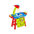 Miniatyrbillede 2 af 8: Educational Drawer Table with Projector 36 Pictures Crayons Templates Blue and Red