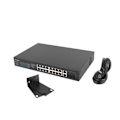 Miniatyrbillede 1 af 7: Lanberg Switch rack 19" POE+ 16x 100MB /2X COMBO  GIGABIT ETHERNET 250W