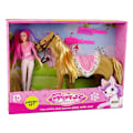 Miniatyrbilde 7 av 7: Doll Rider with Brown Pony Figures.