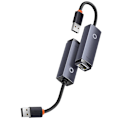 Miniatyrbillede 6 af 8: ADAPTOR RETEA Baseus Lite, USB 2.0 to RJ-45 10/100 Mbps Adapter, metalic, LED, gri "WKQX000013" (timbru verde 0.18 lei)  - 6932172606046