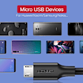 Pikkukuva 3 / 7: CABLU alimentare si date Ugreen, "US289", Fast Charging Data Cable pt. smartphone, USB la Micro-USB, nickel plating, PVC, 1.5m, alb "60142" (timbru ve