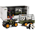 Miniatyrbillede 1 af 6: Quad with a Trailer Transporter Figurines Panda