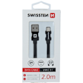 Miniatyrbillede 3 af 6: Swissten Datový Kabel Textile Usb / Usb-C 2,0 M Černý