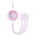 Miniatyrbillede 2 af 5: Baseus Bright Mirror 2, 3-in-1  USB 3-in-1 cable for micro USB / USB-C / Lightning 3.5A 1.1m (Purple)