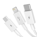 Miniatyrbillede 4 af 8: Quick Charge USB to M+L+C  Baseus Superior Data 3.5A 1m (White)