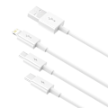 Miniatyrbillede 3 af 8: Quick Charge USB to M+L+C  Baseus Superior Data 3.5A 1m (White)