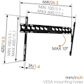 Miniatyrbillede 4 af 5: Vogels | Wall mount | MA4010-A1 | Tilt | 40-65 " | Maximum weight (capacity) 60 kg | Black
