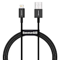 Miniatyrbilde 2 av 11: Baseus Lightning Superior Series cable, Fast Charging, Data 2.4A, 1m Black (CALYS-A01)