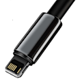 Miniatyrbillede 5 af 5: CABLU alimentare si date Baseus Tungsten Gold,Fast Charging Data Cable pt. smartphone,USB la Lightning 2.4A, braided,2m, rezistent zgarieturi,negru "C