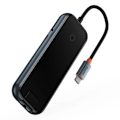 Miniatyrbild 6 av 10: Hub 5in1 Baseus AcmeJoy series USB-C to 2xUSB 3.0 + USB 2.0 + USB-C PD + RJ45 (dark grey)