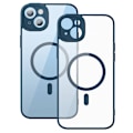 Miniatyrbild 4 av 7: Baseus Frame Transparent Magnetic Case and Tempered Glass set for iPhone 14 Plus (blue)