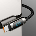Pikkukuva 5 / 11: CABLU alimentare si date Baseus Display, Fast Charging Data Cable pt. smartphone, USB Type-C la USB Type-C 100W, braided, display, 1m, negru "CATSK-B0