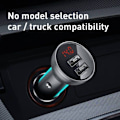 Miniatyrbilde 6 av 8: Baseus car charger with display, 2x USB, 4.8A, 24W (silver)
