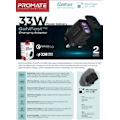 Miniatyrbillede 7 af 7: PROMATE PowerPort-33 GaNFast Charger adapter 33W / USB-C PD / USB-A