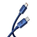 Miniatyrbillede 9 af 11: Baseus Type-C - Type-C Crystal Shine series fast charging data cable 100W 2m Blue (CAJY000703)
