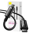 Miniatyrbillede 3 af 9: Baseus Type-C to Type-C Tungsten Gold Series Cable 480Mb/s, 240W, 1m, Black (CAWJ040001)