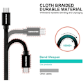 Miniatyrbillede 4 af 4: Swissten Datový Kabel Textile Usb / Micro Usb 1,2 M Černý