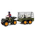 Miniatyrbillede 2 af 6: Quad with a Trailer Transporter Figurines Panda