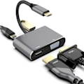 Miniatyrbillede 2 af 3: RoGer USB-C Multimedia Adapter HDMI 4K@30Hz / VGA 1080p / USB 3.0 / USB-C PD