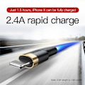 Miniatyrbillede 6 af 11: Baseus Lightning Cafule Cable 1.5A 2m Gold + Black (CALKLF-CV1)