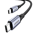 Miniatyrbild 2 av 3: CABLU alimentare si date Ugreen, "US535", Fast Charging Data Cable pt. smartphone, USB Type-C la USB Type-C 240W, aluminiu braided, 2m, gri "90440" (t