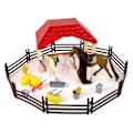 Pikkukuva 2 / 6: Set Farm Stable Figures Combing Horse Accessories