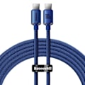 Miniatyrbillede 3 af 11: Baseus Type-C - Type-C Crystal Shine series fast charging data cable 100W 2m Blue (CAJY000703)