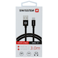 Miniatyrbillede 2 af 5: Swissten Datový Kabel Textile Usb / Usb-C 3,0 M Černý
