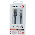 Miniatyrbillede 1 af 5: Swissten Datový Kabel Textile Usb / Usb-C 2,0 M Šedý