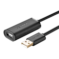Miniatyrbild 5 av 5: CABLU USB Ugreen prelungitor, "US121" USB 2.0 (T) la USB 2.0 (M), conectori auriti, 15m, negru, "10323" (timbru verde 0.18 lei) - 6957303813230