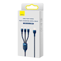 Miniatyrbillede 4 af 8: 3in1 USB cable Baseus USB 3in1 Baseus Flash Series,  USB-C + Micro + Lightning 66W, 1.2m (blue)