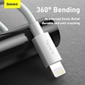 Miniatyrbilde 5 av 11: Baseus Lightning Simple Wisdom cable (2pcs/set) 2.4A 1.5m White (TZCALZJ-02)
