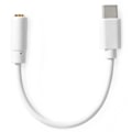 Miniatyrbild 2 av 3: NEDIS USB 2.0 adaptér/ USB-C zástrčka - 3,5 mm zásuvka/ kulatý/ bílý/ blistr/ 10 cm