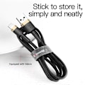 Miniatyrbillede 7 af 11: Baseus Lightning Cafule Cable 1.5A 2m Gold + Black (CALKLF-CV1)