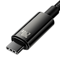 Pikkukuva 2 / 9: CABLU alimentare si date Baseus Tungsten Gold, Fast Charging Data Cable pt. smartphone, USB Type-C la USB Type-C PD 3.1, 240W, braided, 3m, negru "CAW