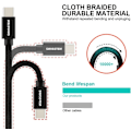 Miniatyrbillede 1 af 6: Swissten Datový Kabel Textile Usb / Usb-C 2,0 M Černý